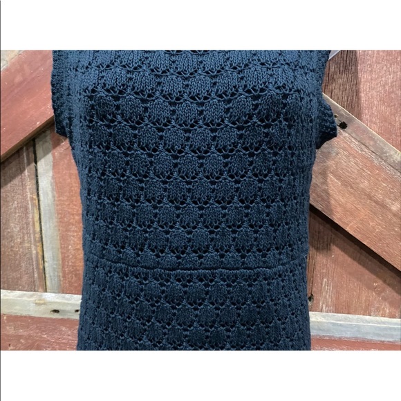 Banana Republic Maxi Sleeveless Black Sweater Dress, Crochet Lined Size 6 - Picture 8 of 15